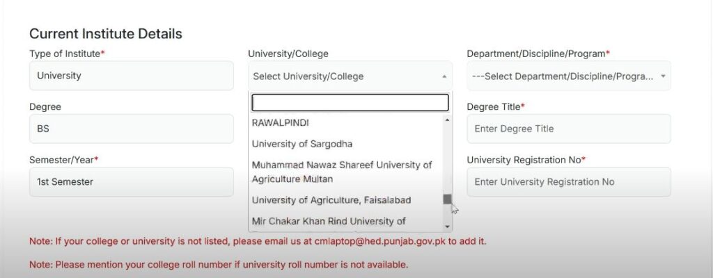 institute details of laptop scheme 2025