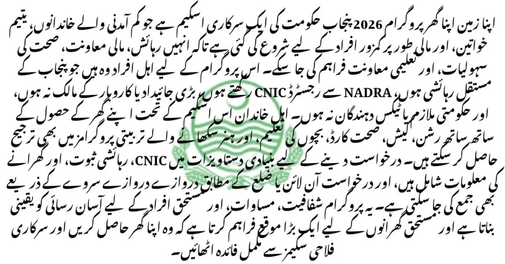 Apna Zameen Apna Ghar (AZAG) Program Punjab 2026