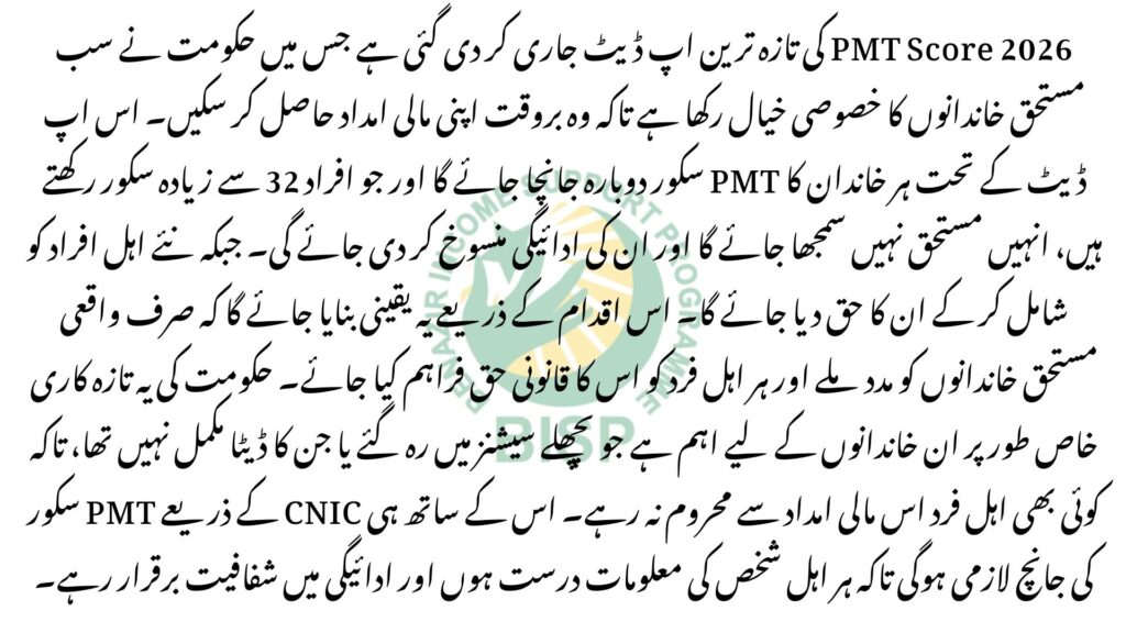 BISP 8171 PMT Score 2026 